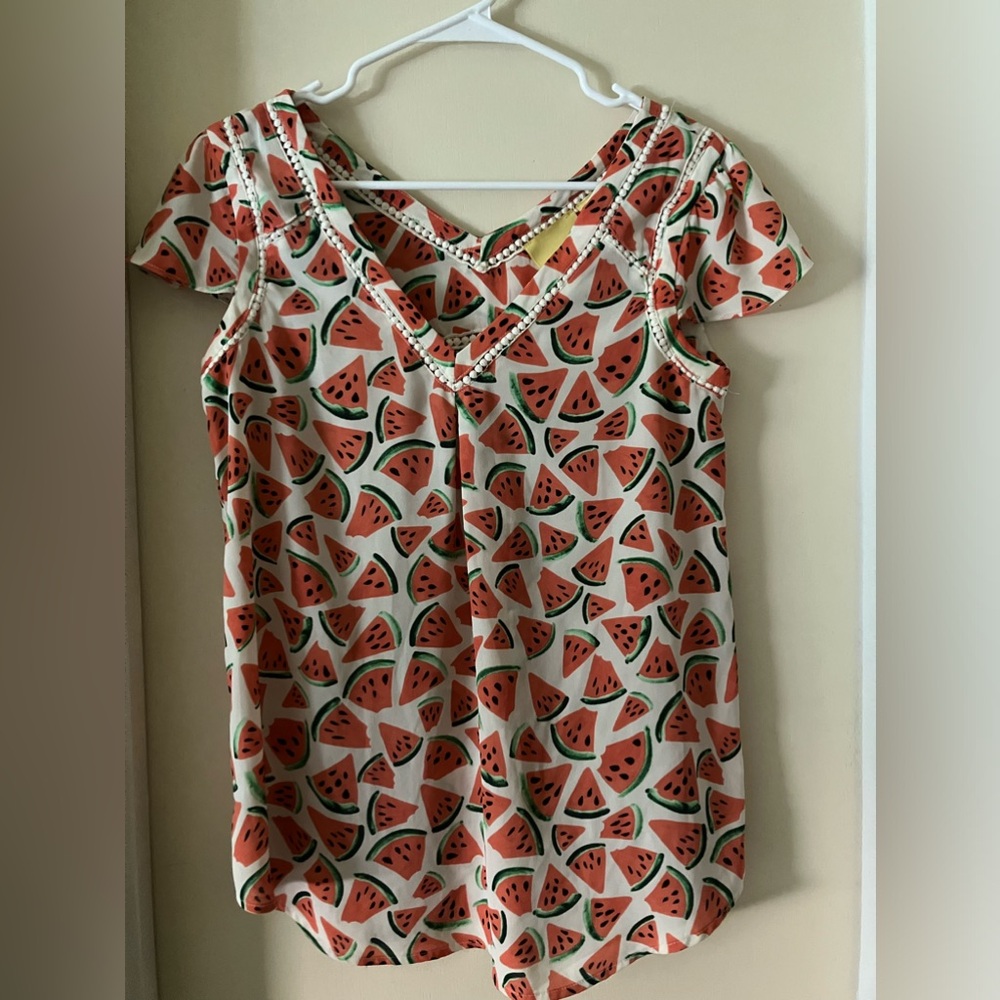 Maeve watermelon top from Anthropologie